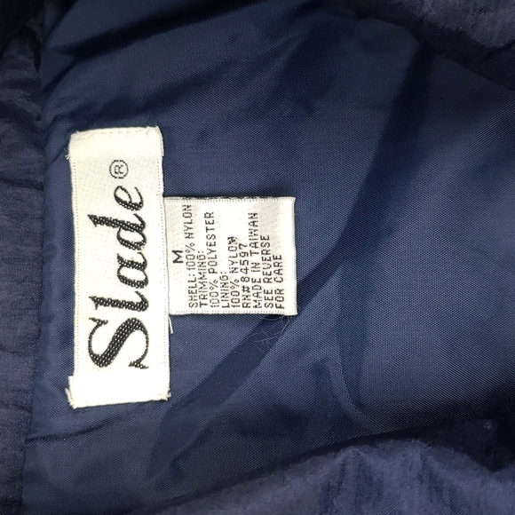 Slade Vintage Blue and Velour Long Sleeve Windbreaker Size Medium - Picture 3 of 5